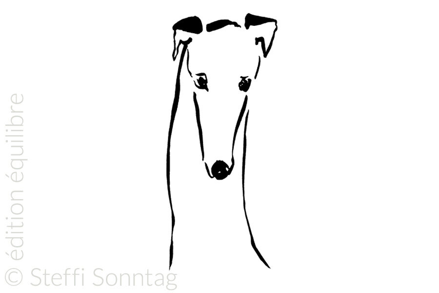Brush Pren Zeichnung Kunstdruck Windhund